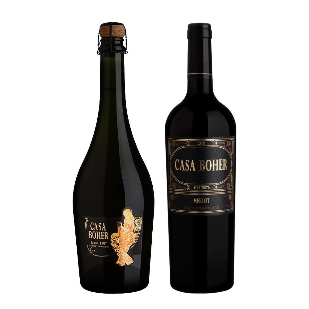 Casa Boher Extra Brut + Casa Boher Merlot