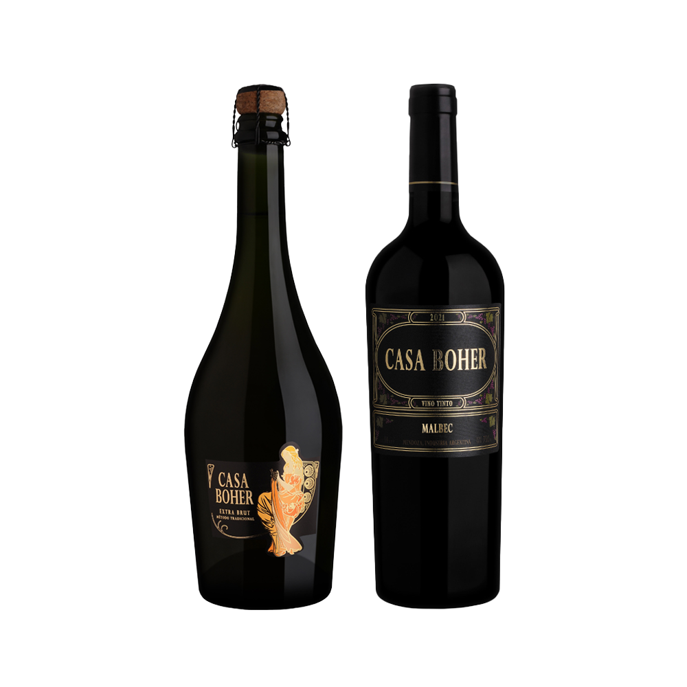 Casa Boher Extra Brut + Casa Boher Malbec
